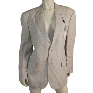 new PALM BEACH 1922 Linen Sports Coat,  42R, Summer Lined,Natural/Beige,2 button